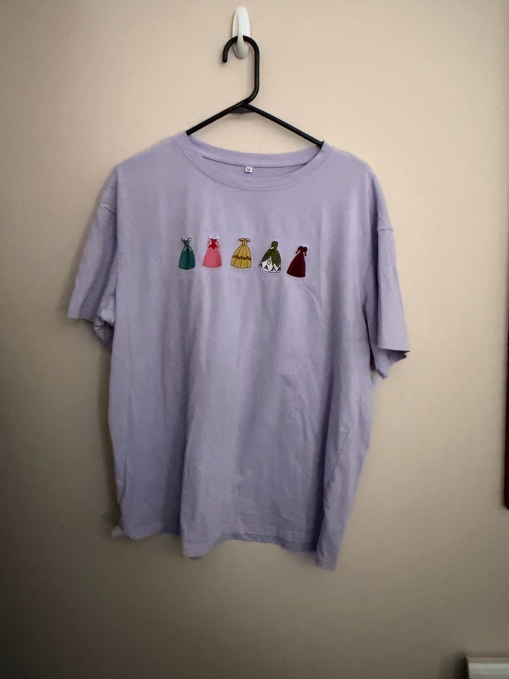 Lilac T-Shirt with Colorful Dress Embroidery